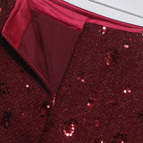 2025 New Scaro Squint Red Skirt High Waist Thin A Word Backbage Anti-Walking Short Skirt 8286