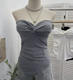 À±bab Kinesi Cross Design Knitted Bra Strap Bra Elastic Short Sleeveless Top 9320