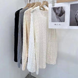 Lazy Wind Loose Long-Sleeved Knitwear Shirt 2026 Spring And Autumn New Women's Fashion Hollow Open Fork Top