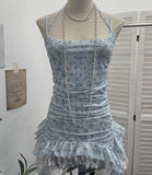 Net Yarn With Hanging Neck Sling Sling Waistcoat Splicing Lace Under The Lace Swing With Sleeveless Top Woman 16511