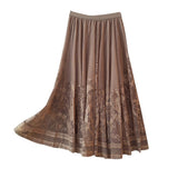 French Fairy Temperament Lace Hollow Tuk Tuk-Dress Girl Summer 2025 High-Waist A Word Loose Folding Large Swing Skirt