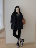 Korean Collar Collar Lattice Splicing Cotton Jacket Women Autumn And Winter New High-End Temperament Relaxed Leisure Thick Cotton Clothes