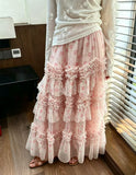 Real Shooting French Lace Lace Dress Girl Sweet Princess Dress Design Fluffy Cake Skirt