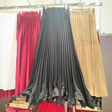 Specially For Women's Clothing New Temperament With Heavy Industry Petals Wood Ear 100 Folded Skirt