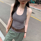 Concert Wearing Thai Sweet Hanging Neck U-Neck Sleeveless Sling Vest Woman 2025 Summer New Hottie Top