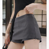 Export Korean Version Of The Babes Bag Hip Skirt Women's Summer Skirts Folded Short A-Word Fake Two-Piece Suit Low-Waisted Skirt