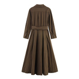 Autumn 2025 New Women's Fashion Casual Loose Silk Shirt Dress 8622654