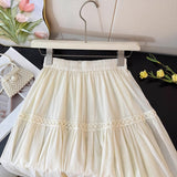 Japan And South Korea Leisure Hollow Flowers Embroidered Half-Dress Girls Spring And Autumn New Age Reduction Of High-Waist Folds Loose Large Umbrella