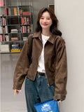 Maillard Short Leather Jacket Women Spring And Autumn Winter Retro Lazy Chic And Cool And Leather Jacket
