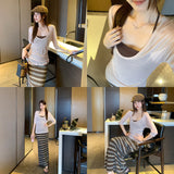 French Small Two Sets Of Hanging Neck U Neck Sun Protection Shirt Five-Sleeved T-Shirt 2026 New Super Fire Age Reduction Top