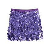 2025 Winter New Sexy A-Shaped Skirt High-Waisted Squine Miniskirt 3920139