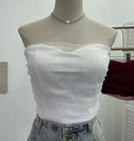 Thai Babes Light Yarn Splicing Braless Sleeveless Top With Short Corset Corset Umbilized Bra Vest 8865