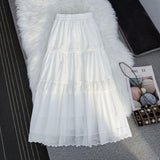 Sweet Heavy Industry Lace Hollow Cake Half-Dress Girl 2025 Spring And Summer New High-Rise Thin A-Word Swing Long Skirt