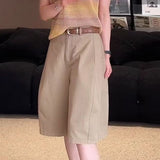 Five-Point Wide-Legged Trousers Women's Summer New Loose Leisure Thin High-Waisted Trousers Fashion With Age-Reduced Gas Shorts