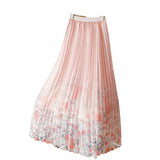 Print Mesh Dress Half Dress Girl Spring And Summer 2025 New Broken Flower Yarn Skirt In The Long-Scared 100-Fold Skirt A-Word Dress