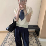 Grey Short-Sleeved T-Shirt Women 2026 New Summer Loose Ribbon Polo Shirt Temperament Thin Ribbon Knitting Top