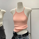 Order Early Spring French Dopamine Wearing Hottie Hanging Neck Sling Vest Women Summer Wearing Bare Back Thai-Style Niche
