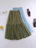 Net Dress 2025 Autumn And Winter New Net Color Bottom Skirt Small Fresh Long Skirt Small Fairy Dress