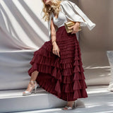 2025 Summer Explosion Fashion Mesh Cake Half-Dressed Dress Woman