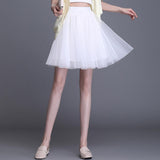 Summer Net Yarn Short Skirt Girl Small A Skirt 2025 Color Half-Dress Skirt Slimy Fairy Fluffy Skirt
