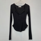 Purely Sexy Royal Sister Bursified Body Sunscreen Long-Sleeved Thin T-Shirt Girl Autumn Tight Half-Open Collar Micro-Permeable Top