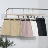 Real Shooting Kin Color High-Rise Thin Bag Hip Skirt 2025 New Hundred With Belt A Short Skirt 9997