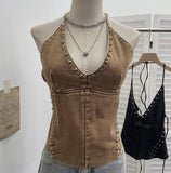 Wash Water Cowboy Hanging Neck Strap Rivet Sling Slings Waistline Hottie Naked Back Tie Woman 615