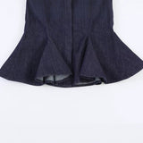 Summer New Women's Clothing Collar Button Long Sleeve Skirt Style Swing Shirt 0340048
