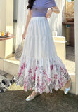 French Rags Hollowed-In Children's Half-Dress Women's Spring Loose Thin Temperament Mid-Long Skirt