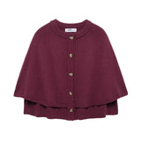 Autumn 2025 New Women's Fashion Casual Round-Collar Knitted Shawl Short Coat 2488107