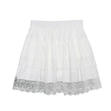 Real Shooting Lace Lace Double Cake Dress Girl Summer Tight High Waist A-Word Skirt Fluffy Short Skirt 2081