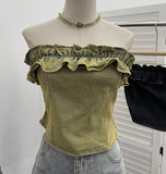 No Shoulder Strap Lotus Side Of The Shoulder Cowboy Tector Tset Bosom Tie Short Wearing Sling Vest 2713