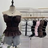Bodrum-Smeared Waistcoat With Chest Cushions Against Colored Bows And Bows Trinkles And Sleeveless Tops 8183