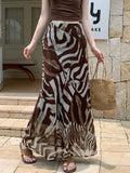 Vintage Chiffon Fishtail Half Dress 2026 Summer New High-Rise Slimy Temperament Ass Long Skirt