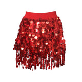 Real Shooting Heavy Industry Lysing A Short Skirt Stage Sexy Hot Babes Night Club Show Tassel Dress Dress 9115