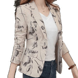 Net Red Printed Suit 2025 New Spring And Autumn Korean Version Of Large-Size Short-Fit Retro Long-Sleeved Suit Coat Woman