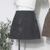 2025 Winter Dress Nails Flashing Shiny Half-Dress High Waist Thin A Word Anti-Walking Bag Hip Skirt 8585