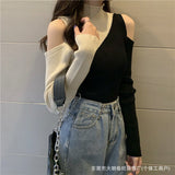Spring And Autumn New Korean Version Of The Air Design Feeling Hit The Long-Sleeved Knitted Shirt Women Semi-High Collar Bottom Top