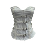 Gothic Style Splicing Pu Leather Buckle Zipper Open Shirt Braid Repair Vest Sleeveless Top Lady 1199