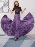 Heavy Industry Withered Leaves Folded Half-Body Skirt 2025 Spring And Summer New Glossy Irregular Big Swing Skirt And Ankle Long Skirt