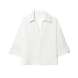 2025 Summer New Women's Fashion Casual Short-Sleeved Shirt With Belt Shorts 8372226