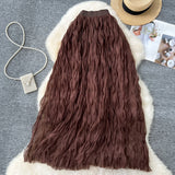 Fairy Half-Body Dress 2026 New High-End Folding Pendant Mesh Dress High Waist Thin A Word Medium Long Skirt