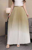 Gradient Color Half-Dress Woman High Waist Thin Feeling Fell 100 Folded Skirt In The Long A-Word Skirt