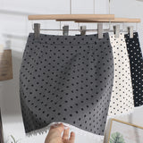 Han's Sweet Commuter Wave Half Dress Woman High Waist Thin Splicing Lace Side A Word Short Skirt 6882