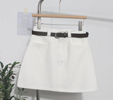 Real Shooting Kin Color High-Rise Thin Bag Hip Skirt 2025 New Hundred With Belt A Short Skirt 9997