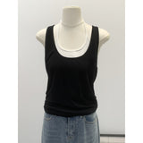 Lyselle Tiansi Hanging Neck Fake Two Sleeveless Sling Sling Vest Women's Summer New Design Feel Top