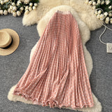 Korean Version Of The Wave Point 100 Folded Skirt Elegant Half Dress Women High Waist Thin A Word Long Dress Commuted Temperament Skirt