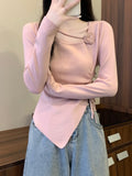 Design Sense Of A Small Irregularly Tailored Short Top Women's Early Autumn 2025 New Set-Up Knitted Sweater
