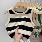 South Korea's Dongdaemun 2026 Summer New Hit Striped Knitted Vest Women Design Small Vest Top