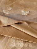 2025 Spring And Summer New High-Rise Thin Double Mesh Yarn Three-Dimensional Flower Half-Body Skirt Long Fairy Dress